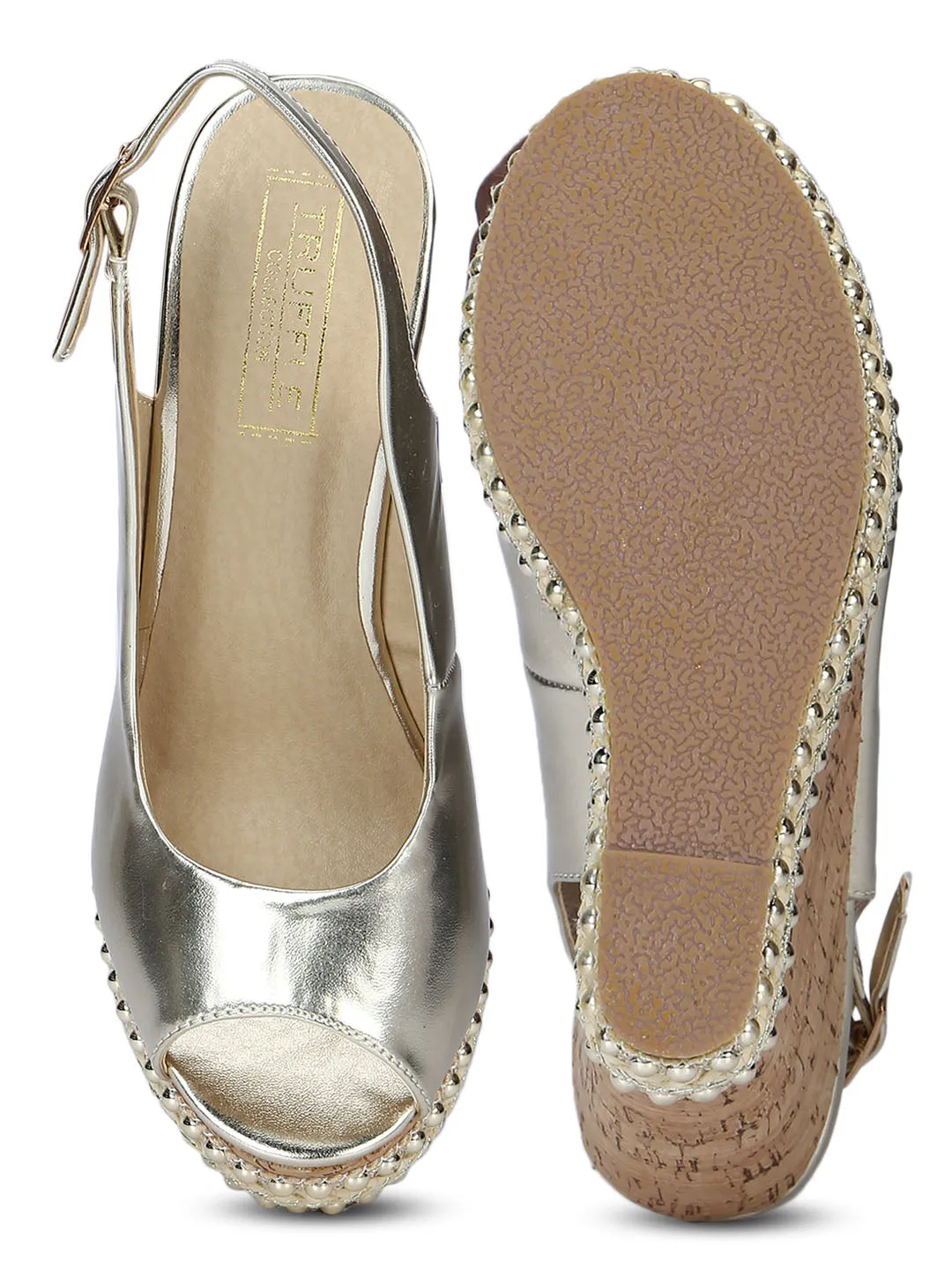 Gold Back Strap Wedges
