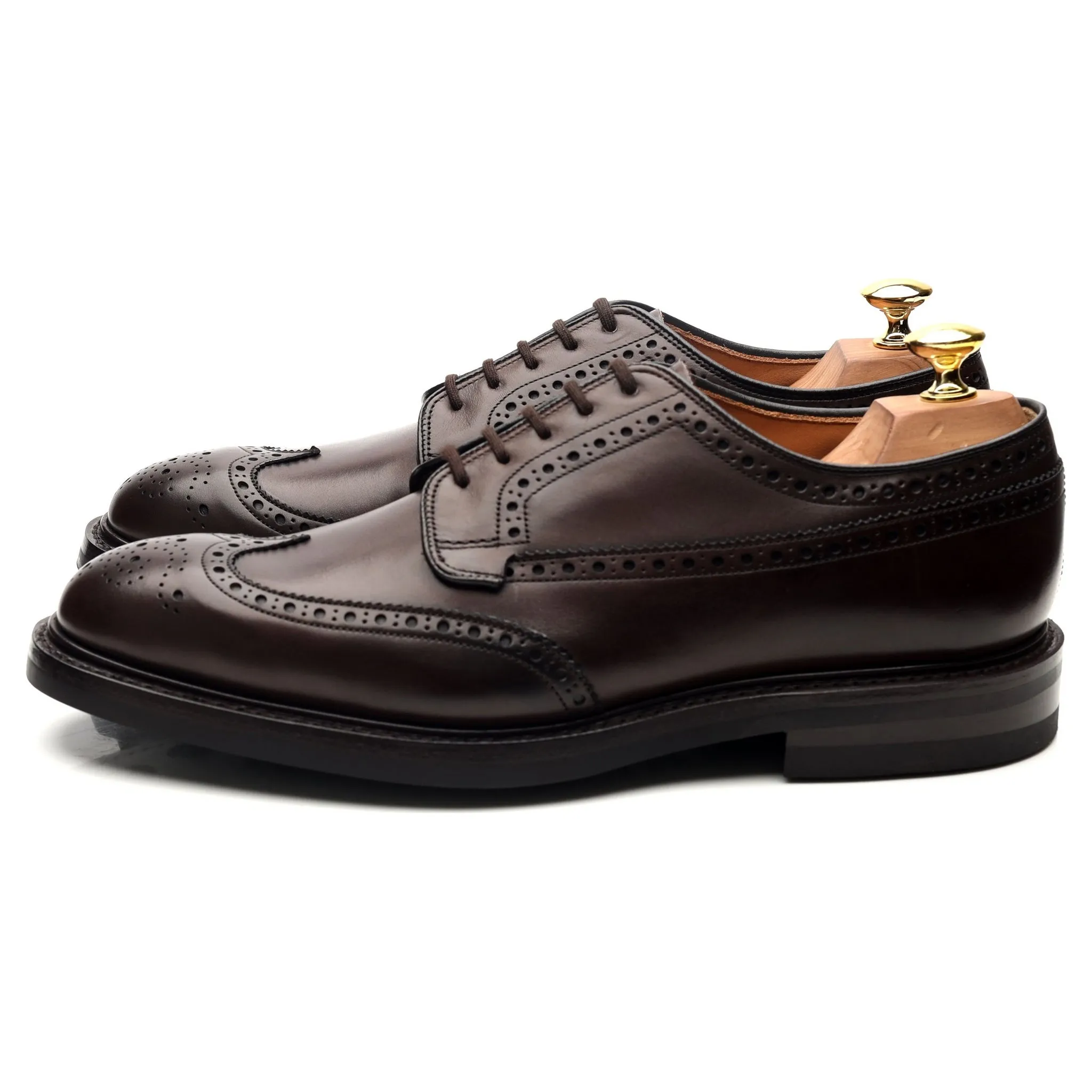 'Grafton' Dark Brown Leather Derby Brogues UK 8 F