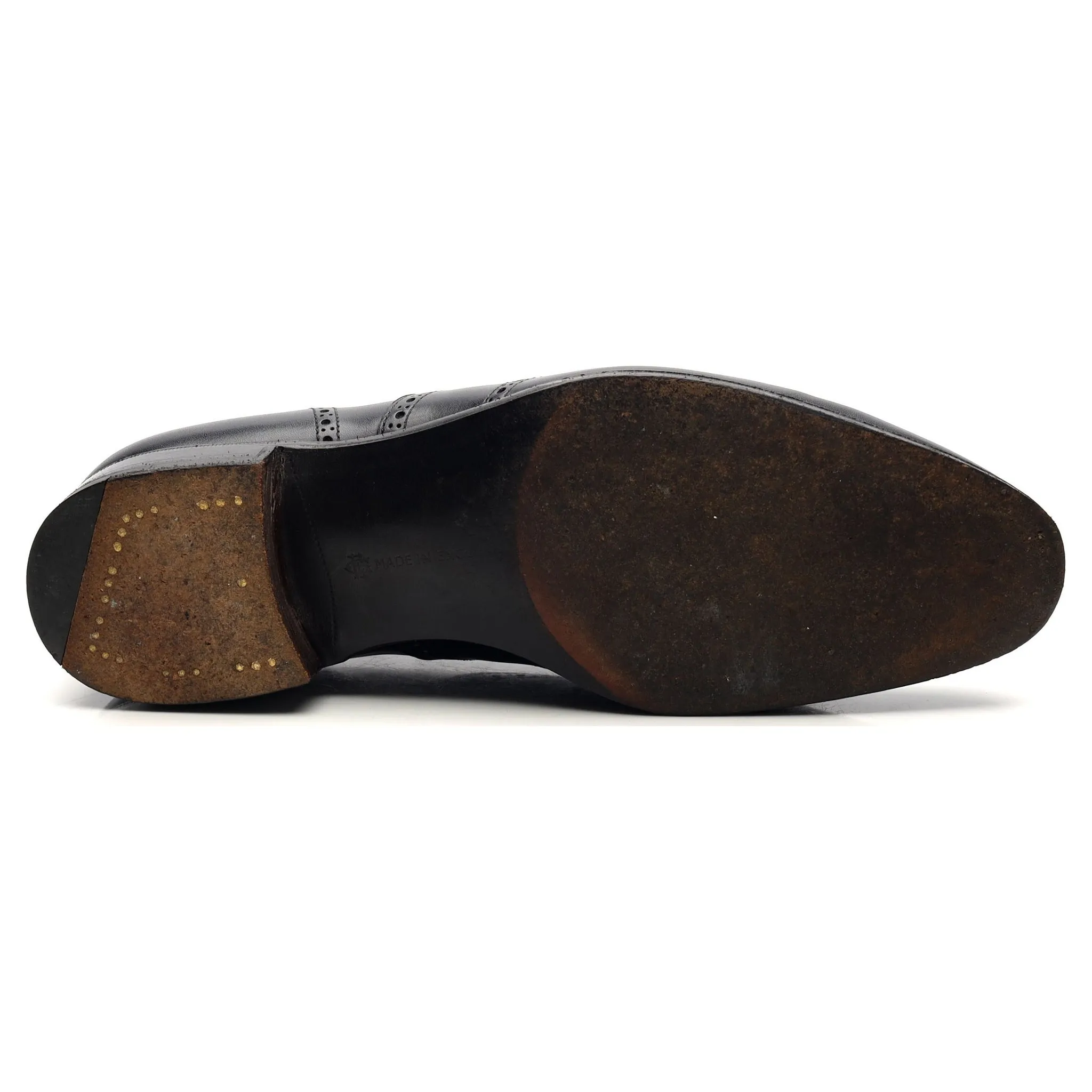 'Inverness' Navy Blue Leather Oxford Brogues UK 6 D